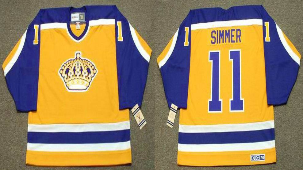 2019 Men Los Angeles Kings 11 Simmer Yellow CCM NHL jerseys